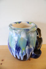 Blue Green Yellow Glazed Pottery Vase