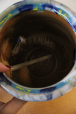 Blue Green Yellow Glazed Pottery Vase