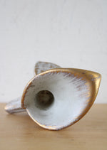 Haeger Gold Tweed 22k Gold Mid-Century Candle Holder