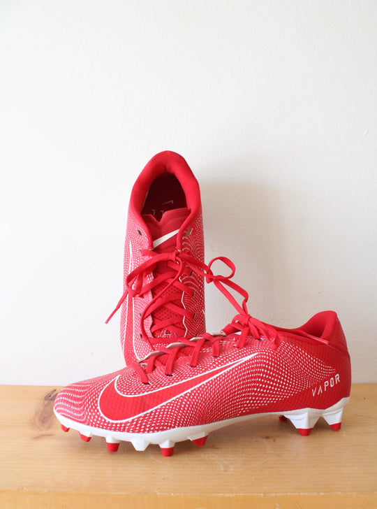 Nike Vapor Edge Football Red & White Cleats