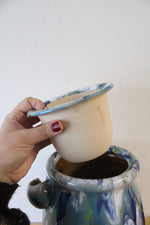 Blue Green Yellow Glazed Pottery Vase