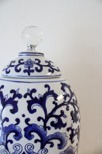 Blue & White Floral Tall Canister | 17.5"