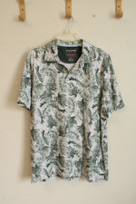 Chaps Performance Green and White Leaf Short Sleeve Polo Shirt | LG