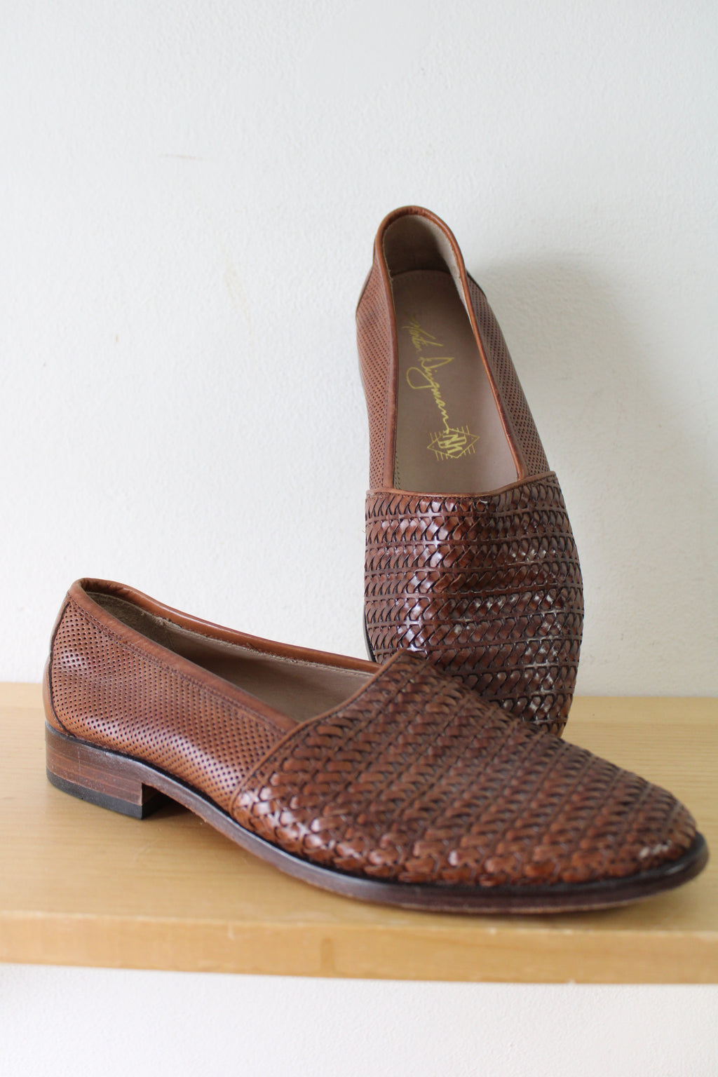 Martin Dingman Brown Woven Italian Leather Loafer | Size 8.5