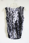 Christopher & Banks Black & White Cinched Sides Tank | S Petite