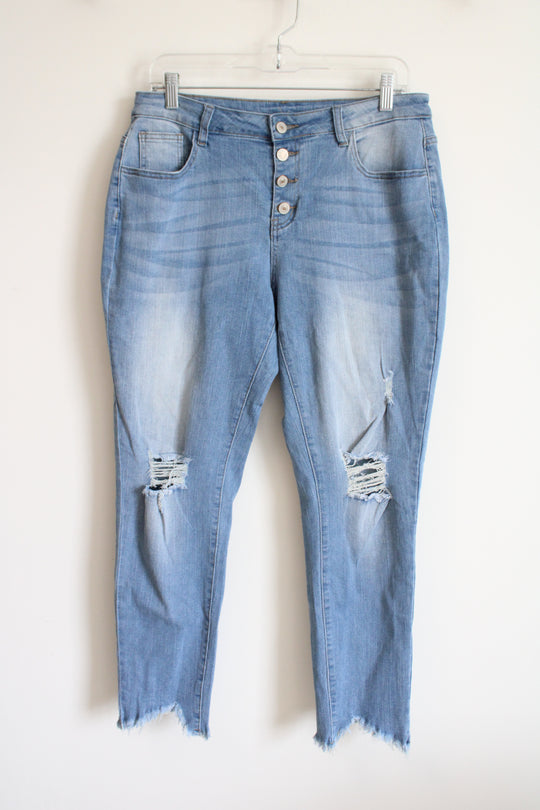 Raw Hem High Waisted Skinny Jeans | XL