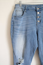 Raw Hem High Waisted Skinny Jeans | XL