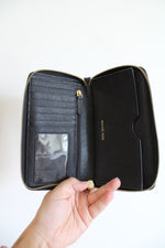Michael Kors Black Perforated Phone Wristlet Wallet