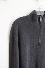 NEW H&M Regular Fit Gray Ribbed 1/4 Zip Sweater | XL