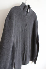 NEW H&M Regular Fit Gray Ribbed 1/4 Zip Sweater | XL