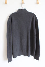 NEW H&M Regular Fit Gray Ribbed 1/4 Zip Sweater | XL