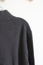 NEW H&M Regular Fit Gray Ribbed 1/4 Zip Sweater | XL