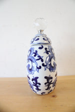Blue & White Floral Canister | 8"