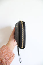 Michael Kors Black Perforated Phone Wristlet Wallet