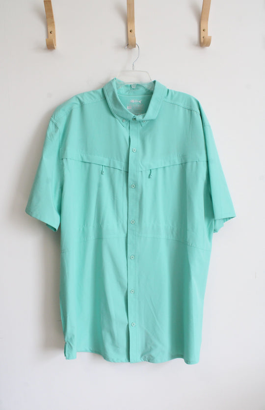 Silver Bait Turquoise Button Down Shirt | 2XL Tall