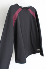 Boombah Bomber Black Maroon Long Sleeved Shirt | L