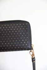 Michael Kors Black Perforated Phone Wristlet Wallet
