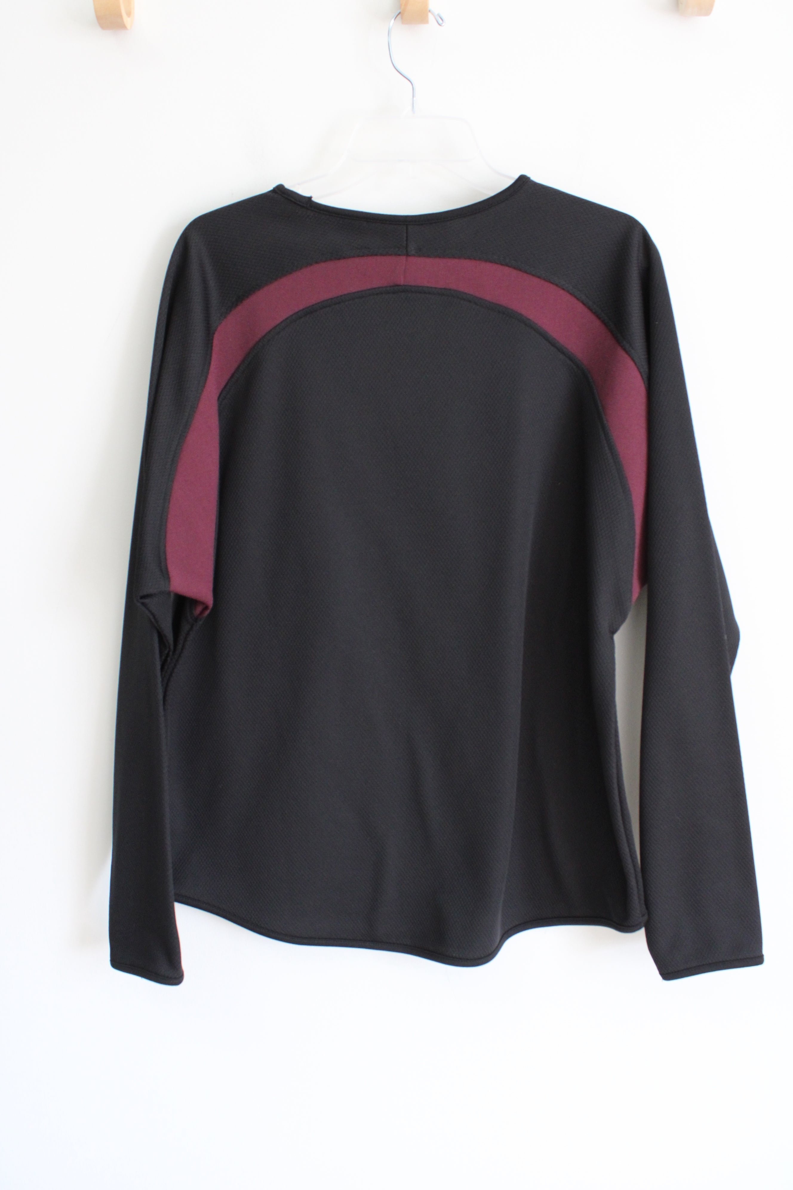 Boombah Bomber Black Maroon Long Sleeved Shirt | L