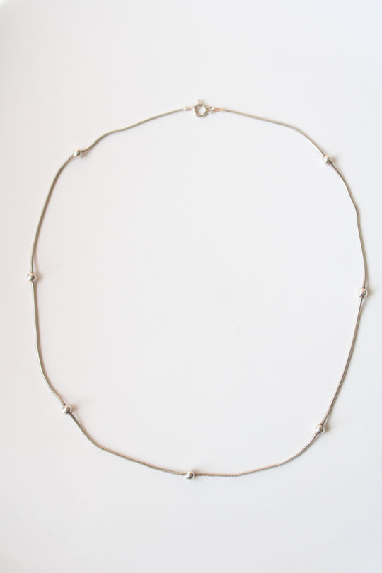 Beaded Sterling Silver Necklace