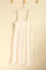 NEW Japna White Flared Ruffle Spaghetti Strap Dress | XL
