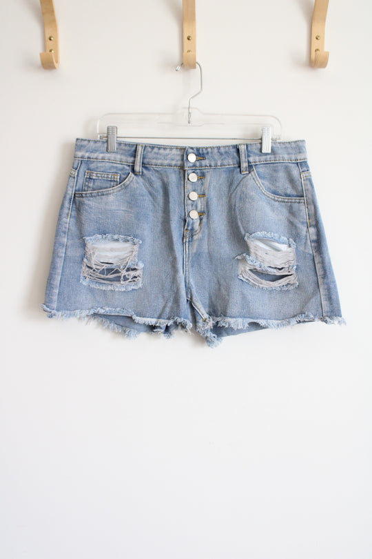 Distressed Denim Shorts | XL