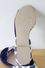 FS/NY French Sole Blue Dotted Made In Spain Flat Sandals | Size 8.5