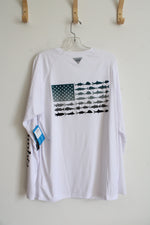 NEW Columbia White Philadelphia Eagles Terminal Tackle Long Sleeved Shirt | XL