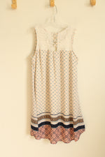Story Apparel Co. Blue And Pink Printed Dress With Lace Top | 10