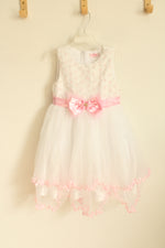 Sunny Fashion White And Pink Tulle Dress With Bow | 6
