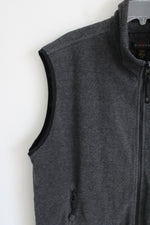Divots Vintage Gray Fleece Polyester Lined Vest | L
