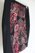 NEW Ann Taylor Black Red Paisley Skirt | 2 Petite