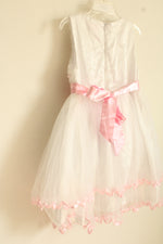 Sunny Fashion White And Pink Tulle Dress With Bow | 6