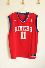 Adidas Red NBA Philadelphia 76ers Number 11 Holiday Jersey