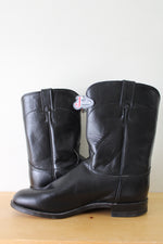 NEW Justin Jackson Roper Black Leather Boots | Men's 10.5