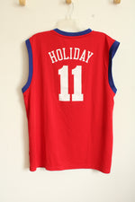 Adidas Red NBA Philadelphia 76ers Number 11 Holiday Jersey