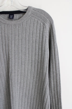 Gap Gray Cotton Rib Vintage Sweatshirt | XL