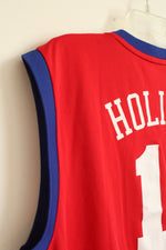 Adidas Red NBA Philadelphia 76ers Number 11 Holiday Jersey