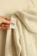 NEW Ann Taylor White/Gray Cowl Neck Sweater | M
