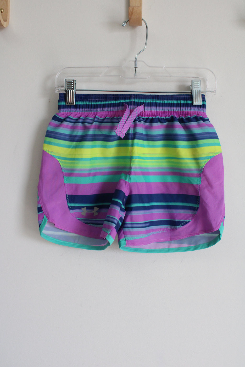 Under Armour Purple Striped Shorts | Youth S (8)