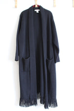 Silhouettes Black Vintage Fringe Duster Cardigan | 1X