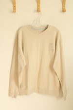NEW Free Planet Tan Chill Vibes Embroidered Crew Neck Top | M