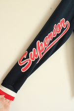 NEW Rage of a Rebellion Navy White and Red Letterman Varsity Snap Jacket | 2XL