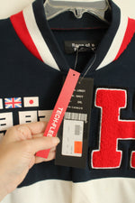 NEW Rage of a Rebellion Navy White and Red Letterman Varsity Snap Jacket | 2XL