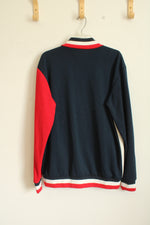 NEW Rage of a Rebellion Navy White and Red Letterman Varsity Snap Jacket | 2XL