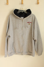Disneyland Gray Hooded Zip Up Sweatshirt | XL