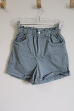 H&M Light Dusty Blue High Waist Paperbag Shorts | XS