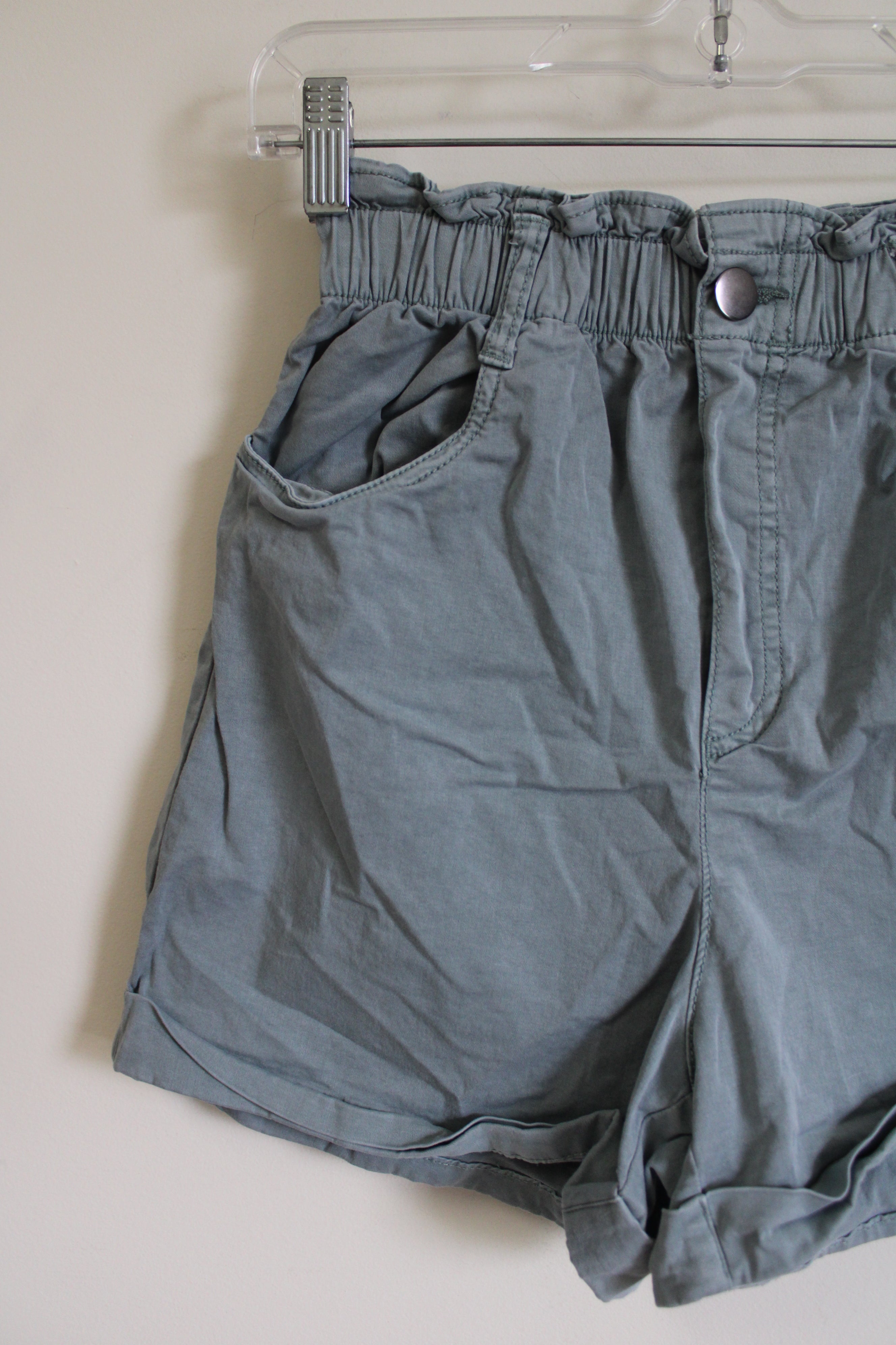 H&M Light Dusty Blue High Waist Paperbag Shorts | XS