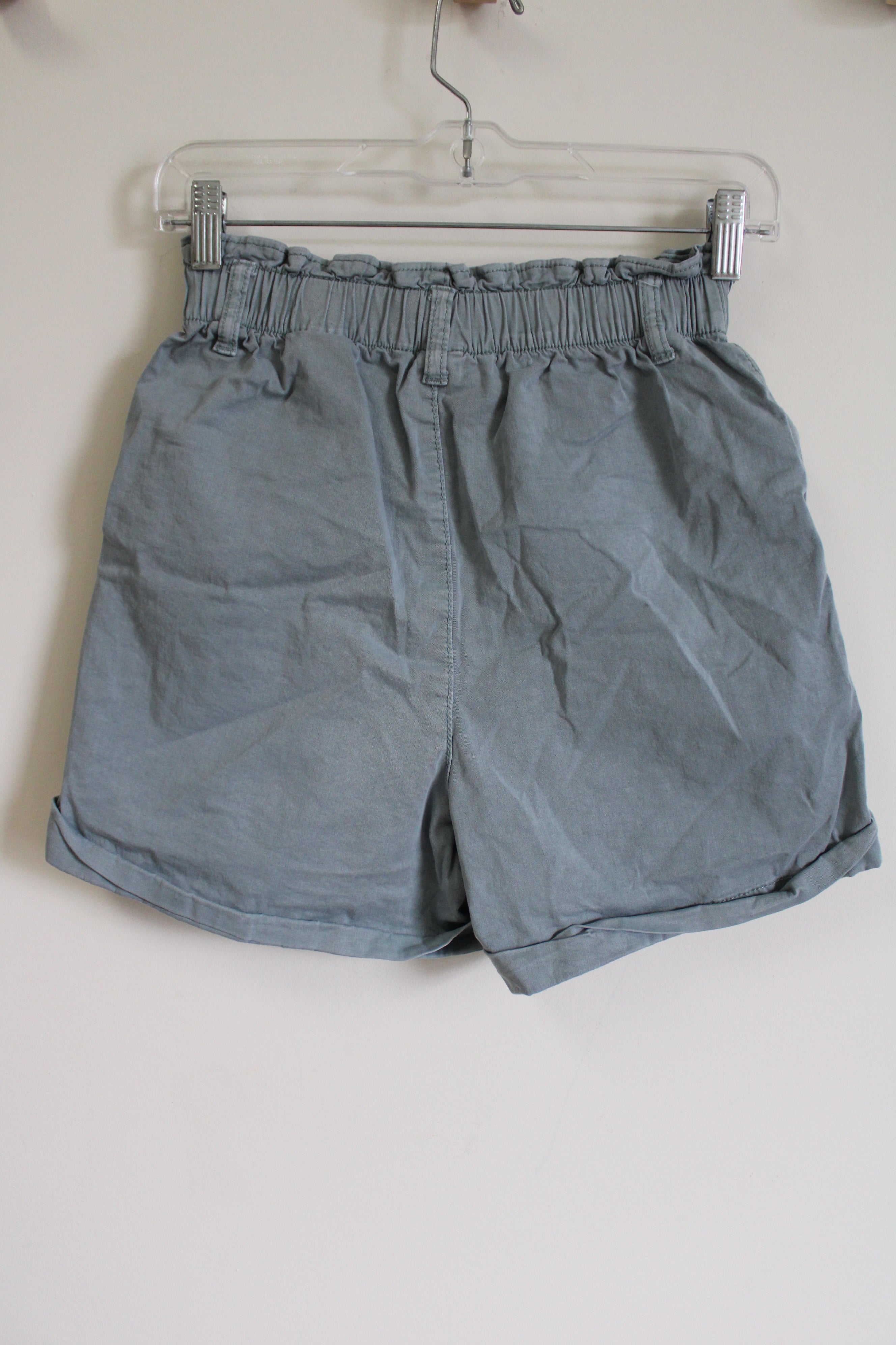 H&M Light Dusty Blue High Waist Paperbag Shorts | XS