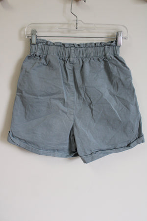 H&M Light Dusty Blue High Waist Paperbag Shorts | XS