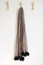 NEW Taupe Wool Blend Pom Pom Scarf